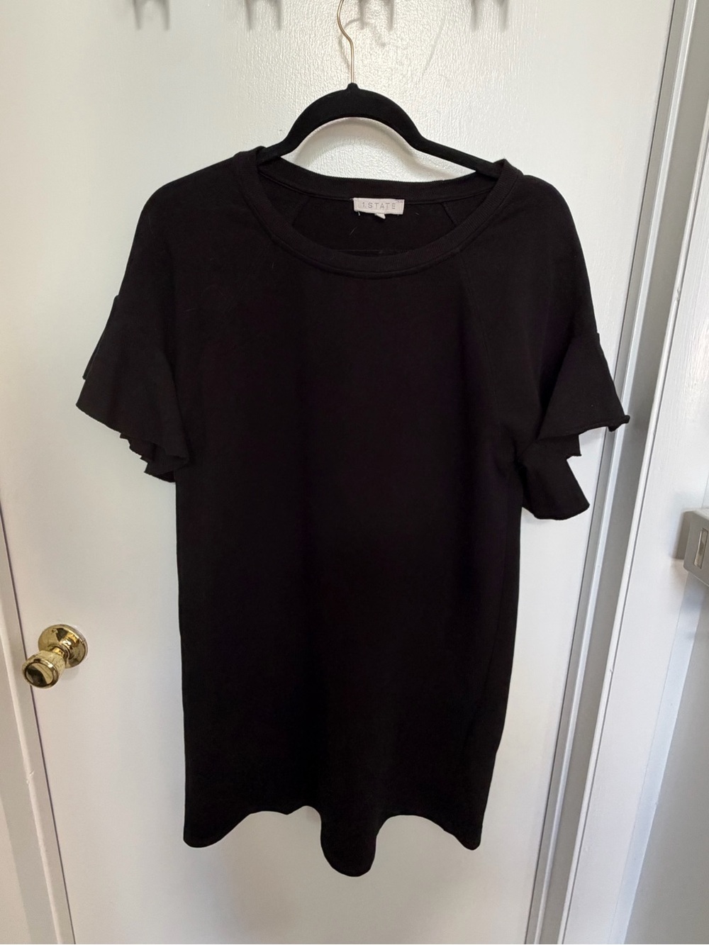 Black Ruffle Sleeve Women's Dress